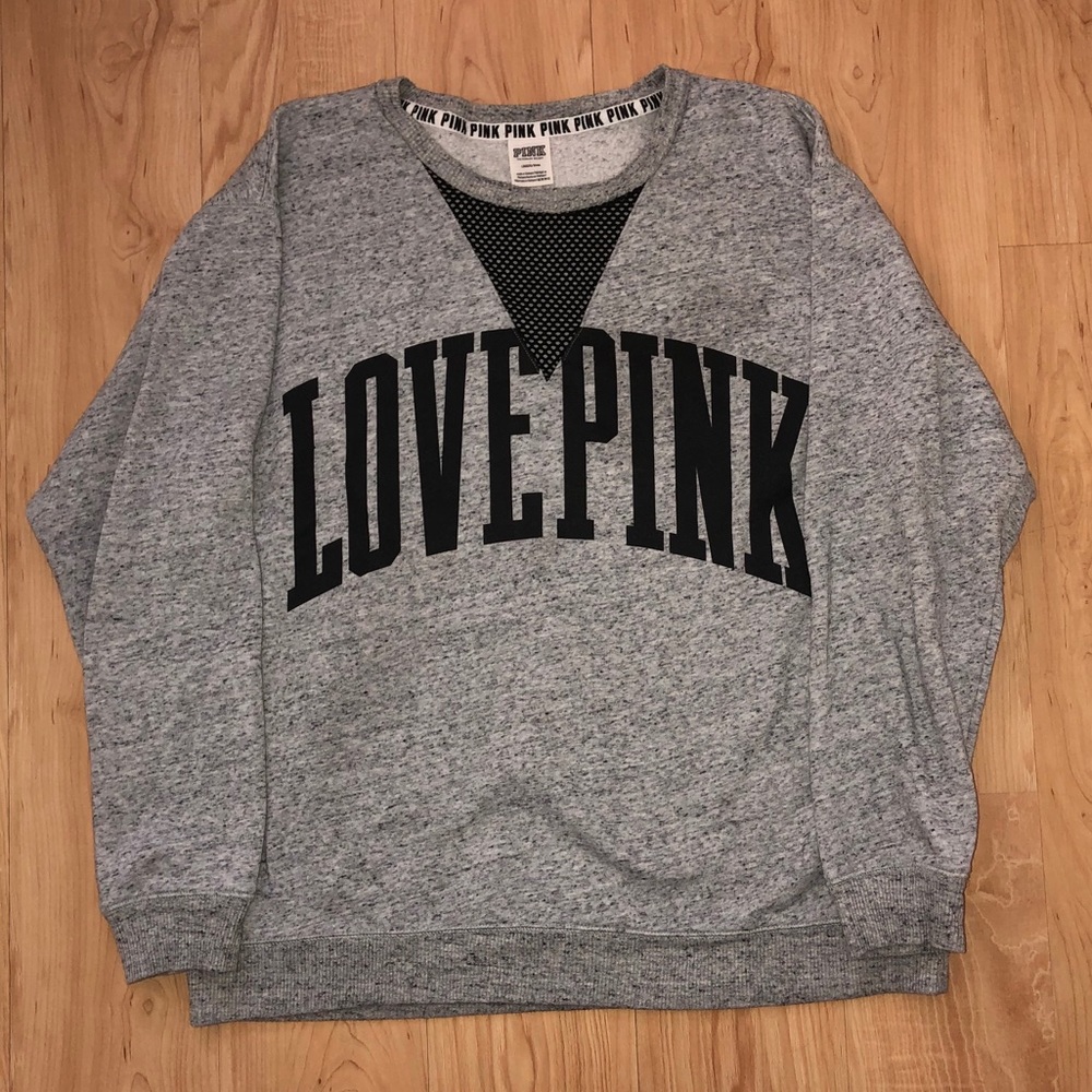 Love Pink Gray Crew Neck